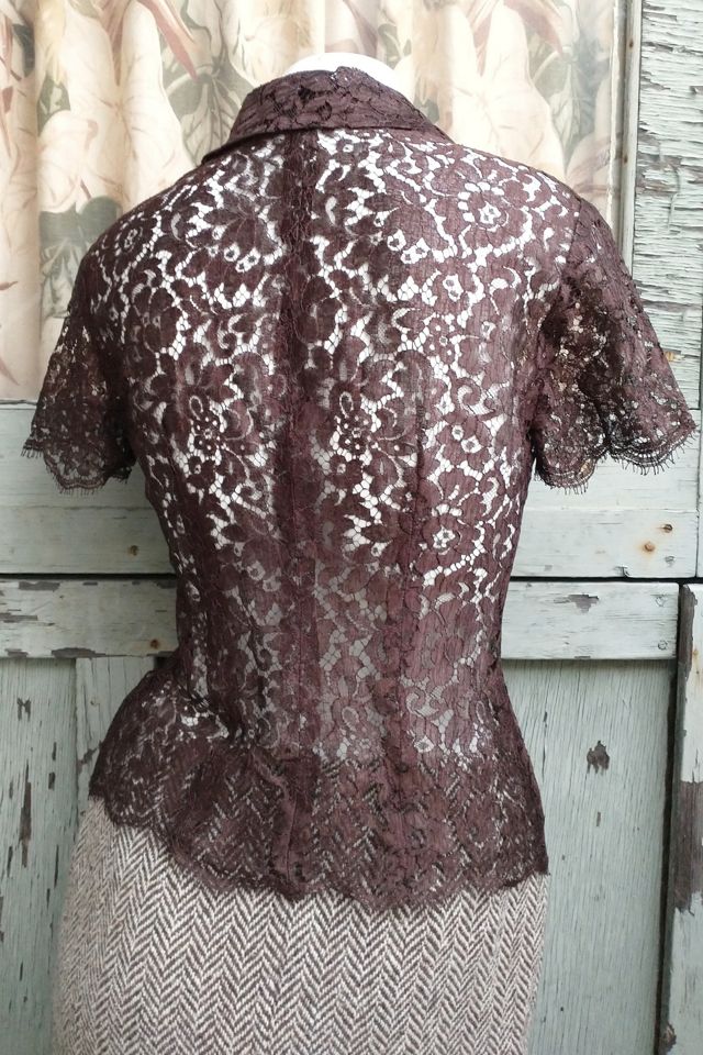 1990's Zip Front Lace Top Selected by Garbage Soup #3