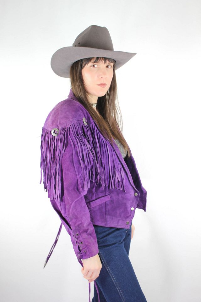 Vintage Purple Western Fringe  Suede Jacket Selected By Moons + Junes Vintage #2