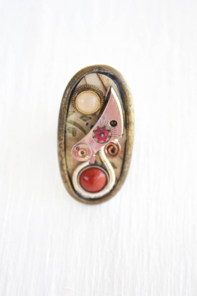 Vintage Steampunk Gears Statement Ring Selected By Moons + Junes Vintage #3