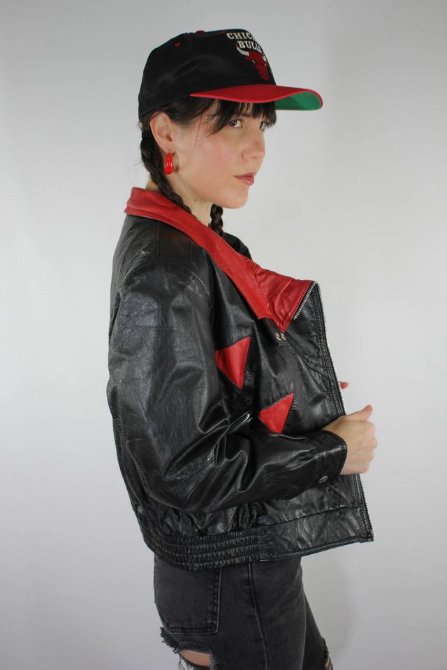 1980s Black & Red Leather Moto Jacket Selected By Moons + Junes Vintage #3