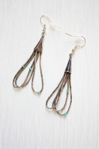 Vintage Turquoise Sterling Dangle Earrings Selected By Moons + Junes Vintage