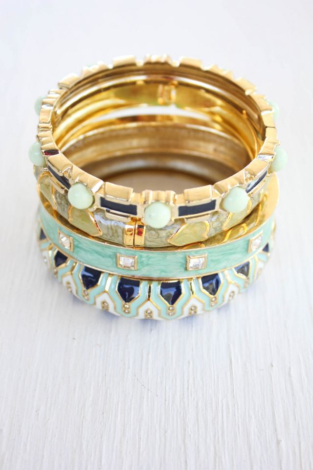Vintage Enamel Bangle Bracelet Stack Selected By Moons + Junes Vintage #3