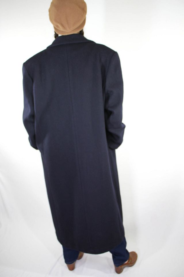 Vintage Navy Wool Floor Length Trench Coat Selected By Moons + Junes Vintage #3