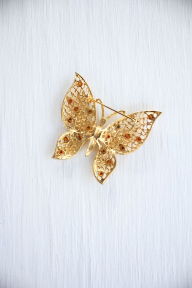 Vintage Gold Butterfly Brooch Selected By Moons + Junes Vintage #2