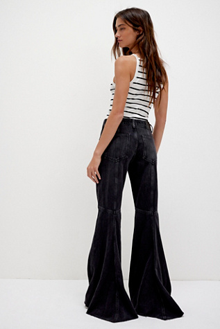 We The Free Live Wire Flare Jeans at Free People in Black, Size: 24 S