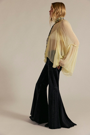 We The Free Live Wire Flare Jeans at Free People in Black, Size: 24 S