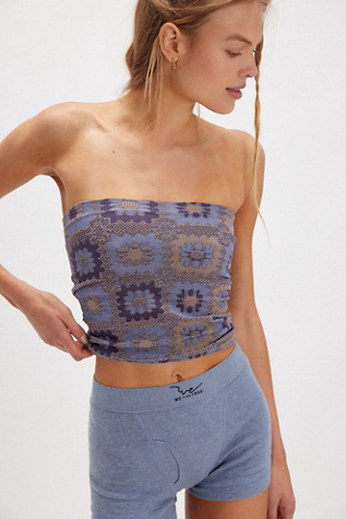 Free For All Tube Top by Intimately at Free People in Blue, Size: L-XL/G-TG