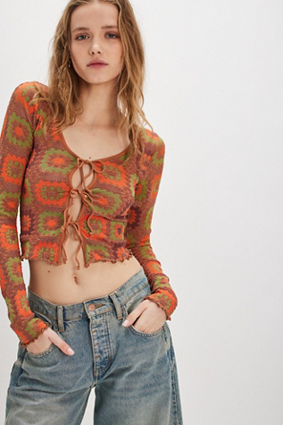 Free For All Cardi by Intimately at Free People in Orange, Size: XS/S