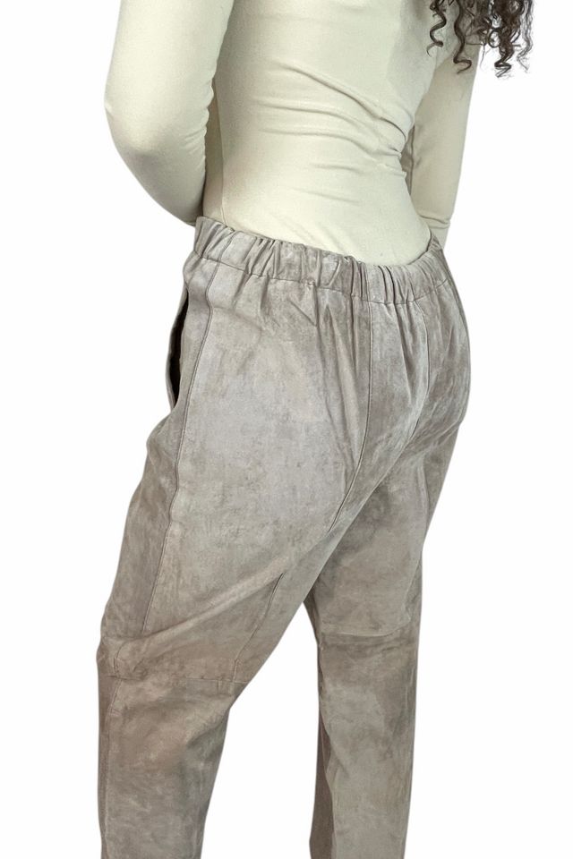 Vintage Baggy Beige Leather Pants Selected By Ankh By Racquel #2