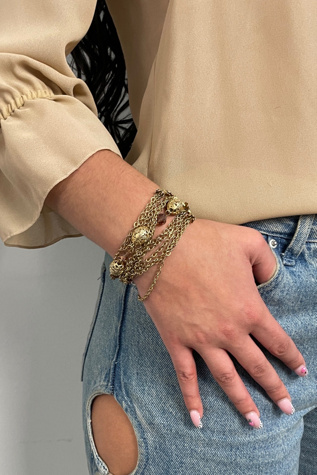 Vintage Gold  Multi-Chain Bracelet Selected By Ankh By Racquel