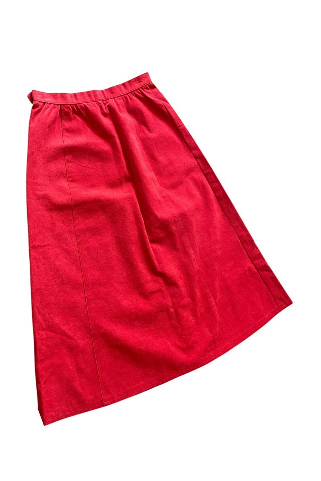 Vintage Red Ultrasuede Skirt Selected By Ankh By Racquel #2