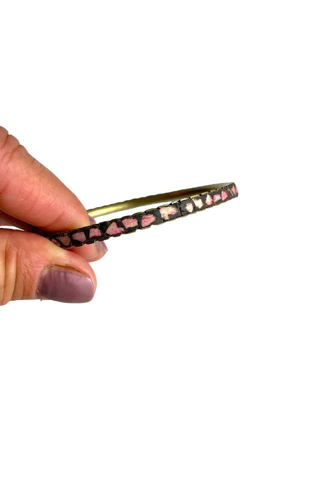 Vintage Inlaid Brass Bangle Bracelet Selected By Ankh By Racquel #1