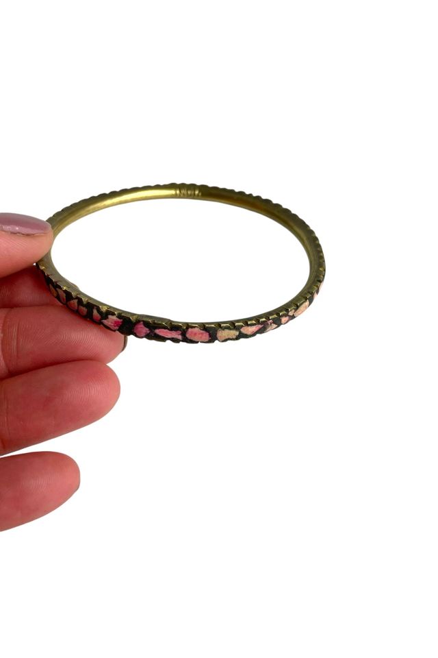 Vintage Inlaid Brass Bangle Bracelet Selected By Ankh By Racquel #2