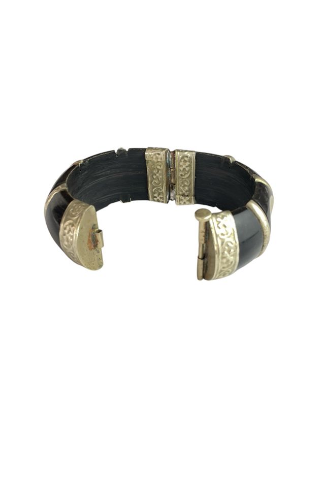 Vintage Black And Silver Chunky Bracelet Selected By Ankh By Racquel #2
