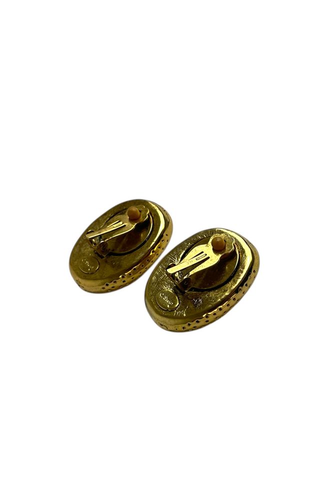 Vintage Large Gold Clip-On Earrings Selected By Ankh By Racquel #2