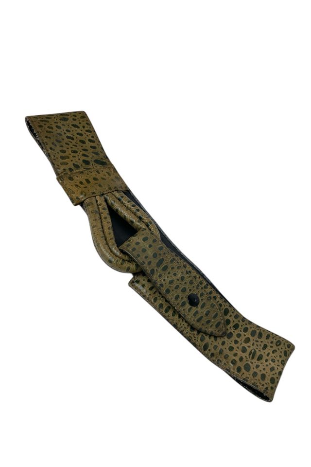 Vintage Olive Green Embossed Belt Selected By Ankh By Racquel #2