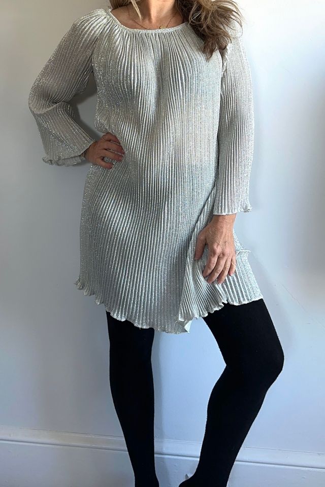 Vintage 60’s Silver Pleated Metallic Mini Selected by KA.TL.AK #1