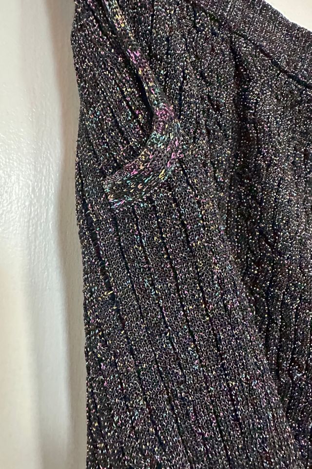 Vintage Black and Rainbow Sparkle Ribbed Knitted Skirt Selected by KA.TL.AK #2