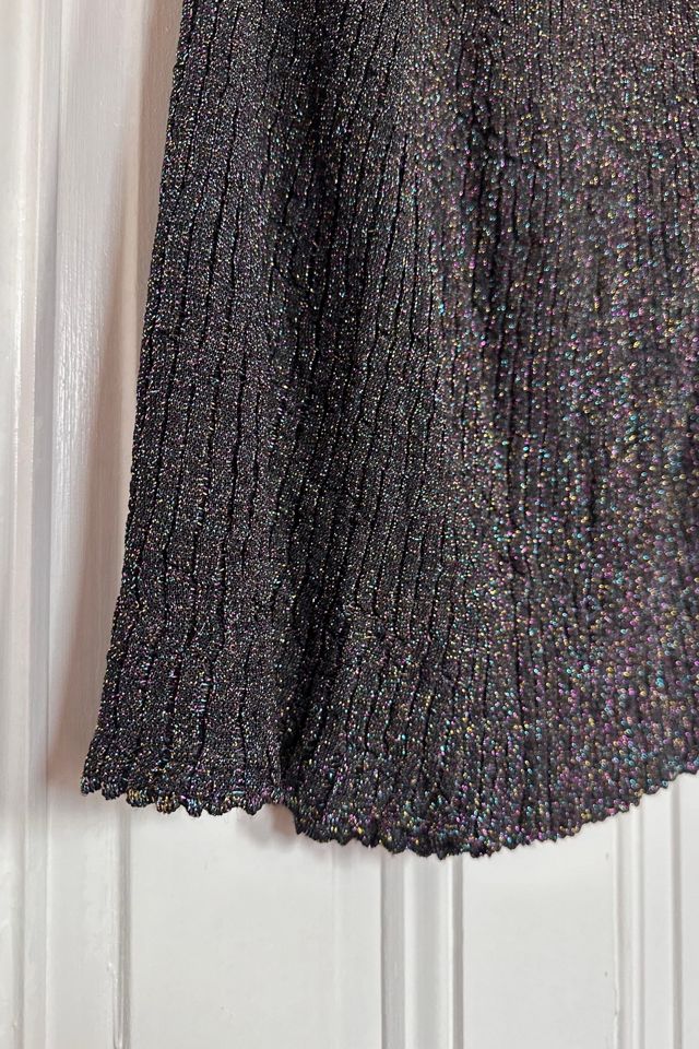 Vintage Black and Rainbow Sparkle Ribbed Knitted Skirt Selected by KA.TL.AK #3
