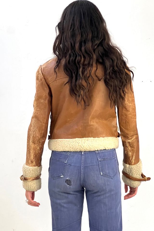 Vintage Leather and Faux Fur Jacket Selected by Anna Corinna #1