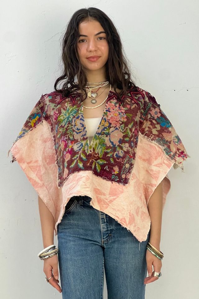 Vintage Embroidered Wool Poncho Selected by Anna Corinna