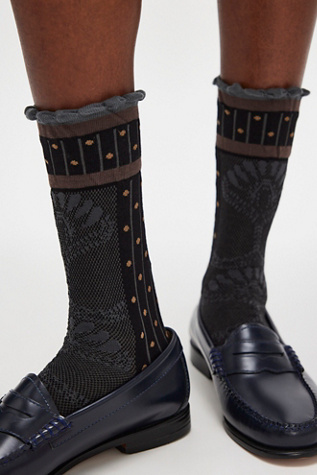 Exquisite J Shell Socks At Free People In Black