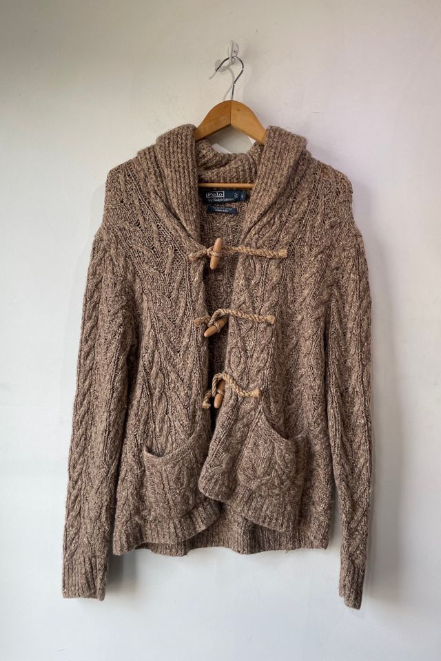 Vintage Polo Ralph Lauren Brown Toggle Cardigan Selected by The Curatorial Dept.