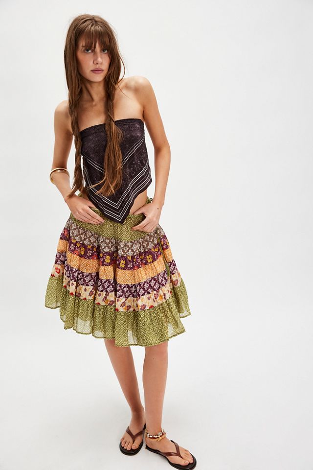 Many Layers Printed Skirt