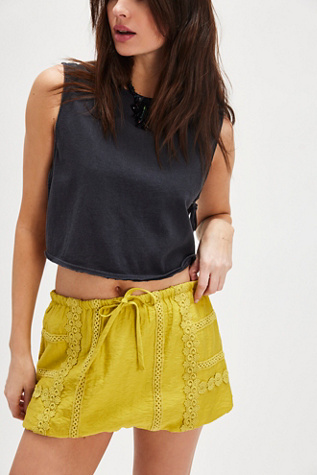 Bali Sweet Challenge Bubble Skort at Free People in Lemon, Size: Medium
