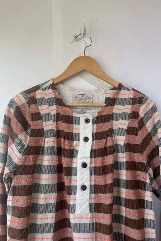 Ace & Jig Brown Orange Plaid Blouse Selected by The Curatorial Dept. #1