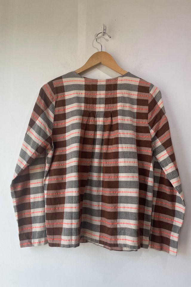 Ace & Jig Brown Orange Plaid Blouse Selected by The Curatorial Dept. #2