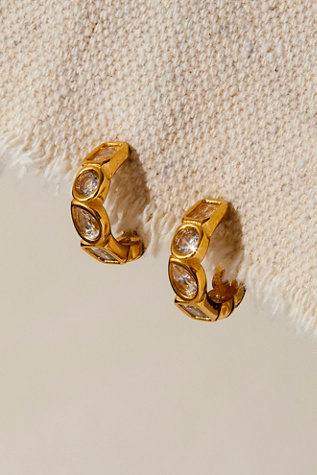 Evie Jewelry Lucy Hoops at Free People in Gold