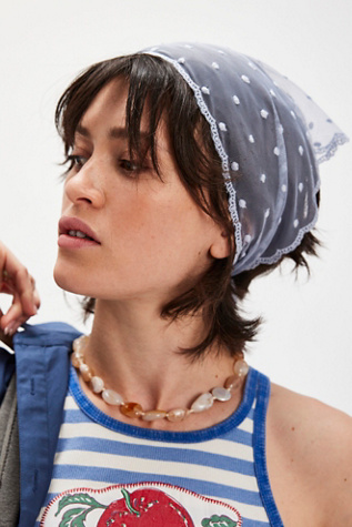 Happy Hour Mesh Hair Scarf at Free People in Chambray