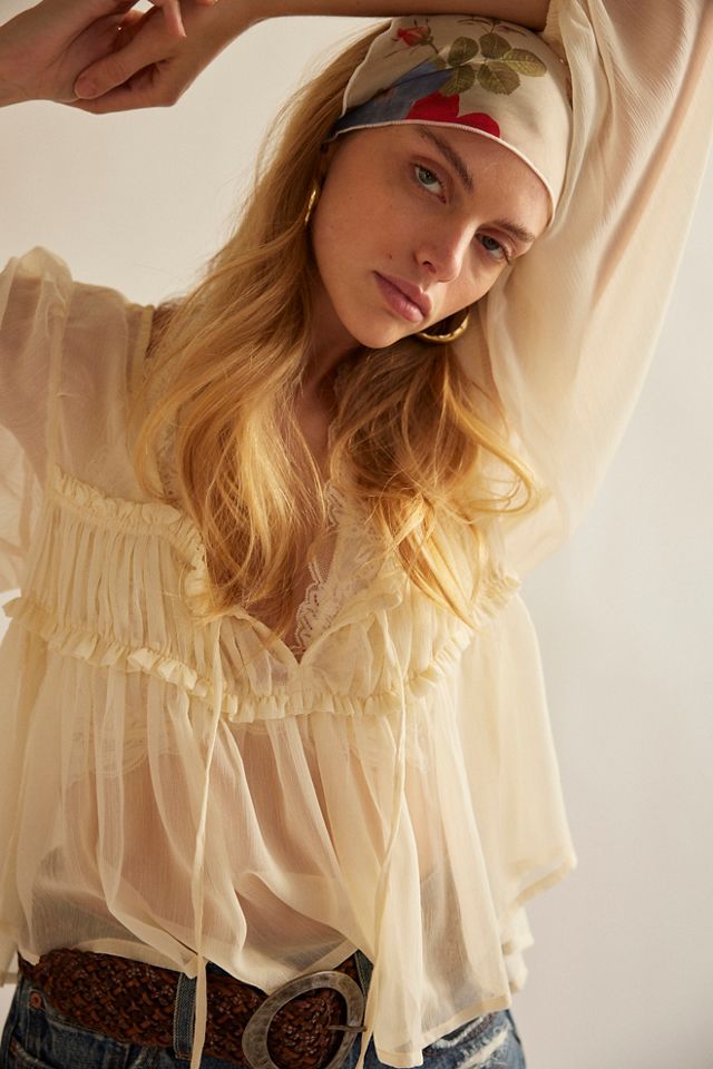 Helena Floral Chiffon Hair Scarf #1