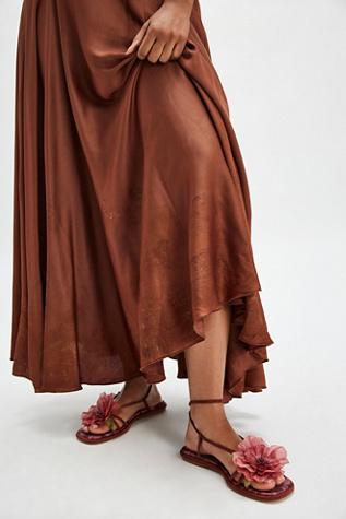 Olana Flower Strappy Sandals by Circus NY by Sam Edelman at Free People in Spice Merlot, Size: US 6.5