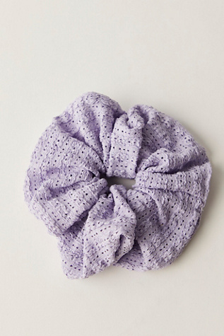 Ronnie Ruffle Jumbo Scrunchie by Free People in Blue