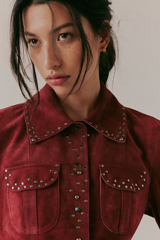 Veste en daim Carmen We The Free en Syrah, pour femme taille: XS chez Free People