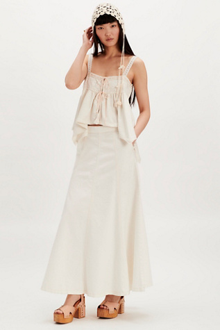 Melrose Knit Tank Top at Free People in Clean Ivory, Size: Medium