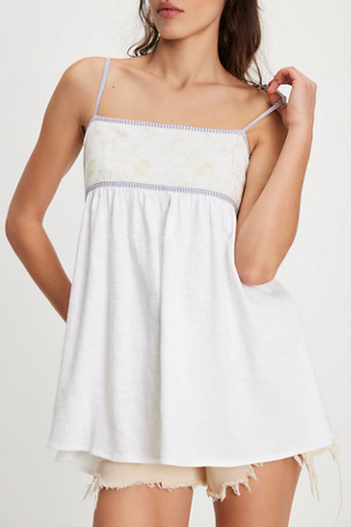 Mixed And Meshed Knit Top by Free People in White, Size: XL