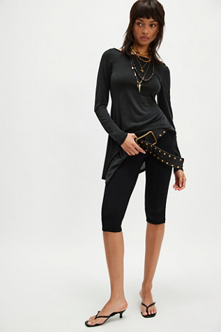 Chloe Knit Tunic at Free People in Black, Size: XL