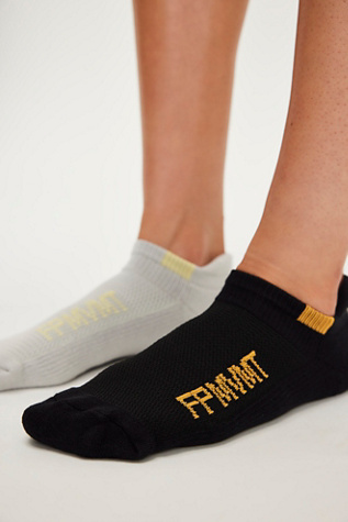 Baseline Ankle Socks, 2 Pack by FP Movement at Free People, Black & Grey