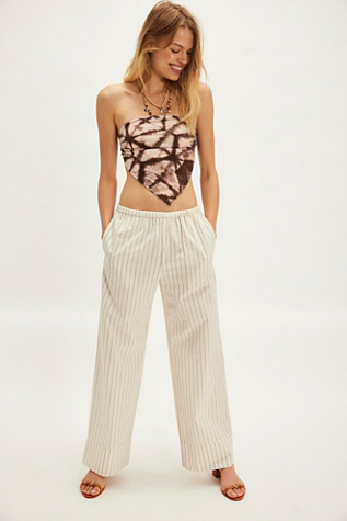 Unwind Stripe Trousers at Free People in Off White, Size: US 4