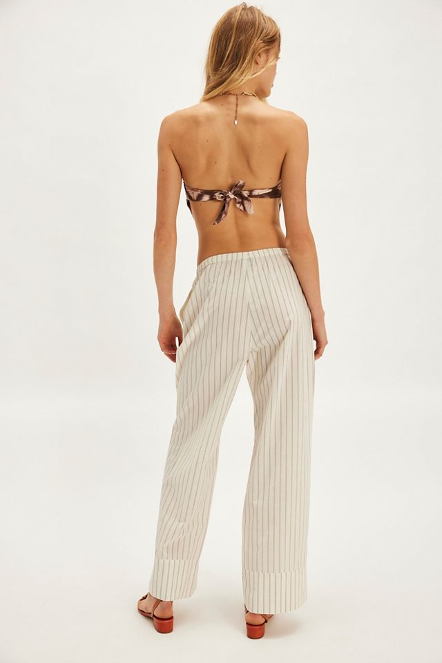 Pantalon rayé décontracté #1