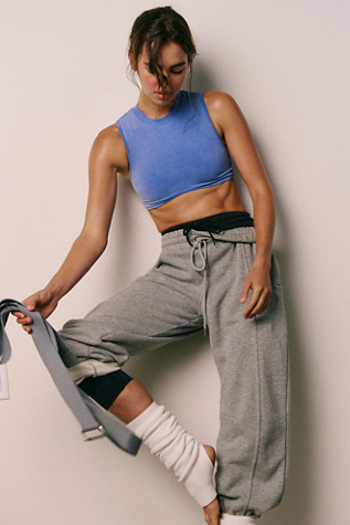 Go To Smooth Cropped Muscle Top by FP Movement at Free People in Washed Blueberry, Size: XS/S