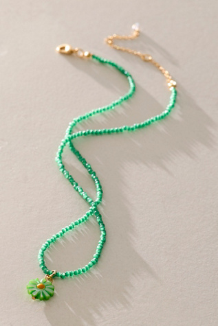 Sweeny Beaded Choker by Free People in Green