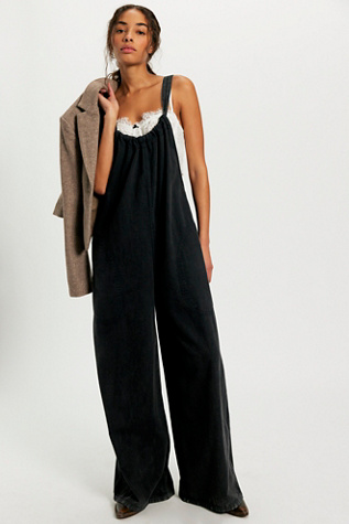 We The Free Freebird Jumpsuit at Free People in Onyx, Size: Small