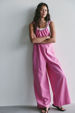 We The Free Freebird Scoop Neck Wide Leg Jumpsuit at Free People in Pink, Size: XS - Wide Leg - Scoop Neck