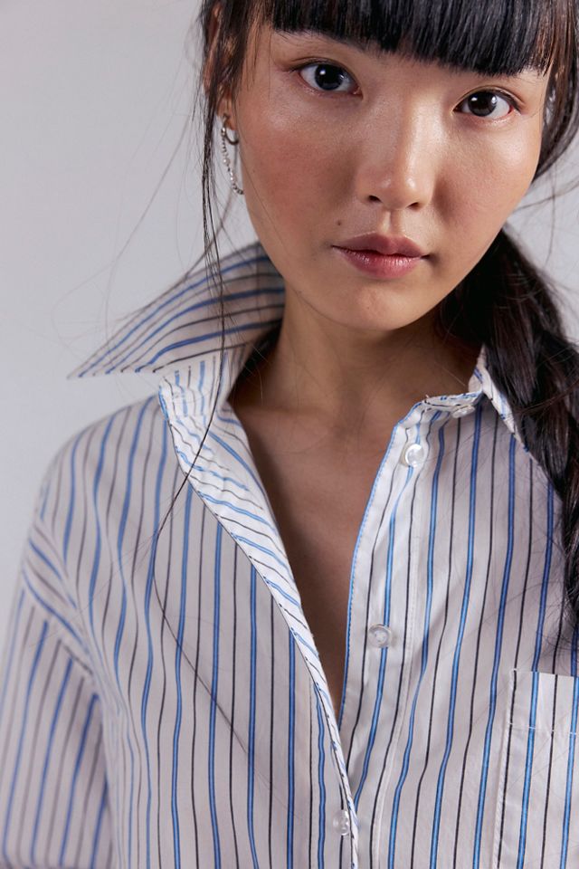 Sabine Striped Articulated Shirt | Free People