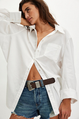 Sabine Articulated Shirt by Free People in White, Size: XL