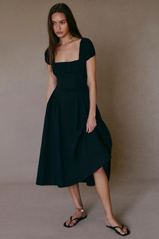 Ciara Pucker Check Midi By free-est At Free People In Black, Size: Small